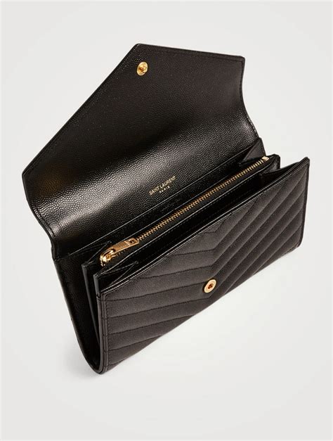 ysl black and gold wallet|ysl monogram wallet price.